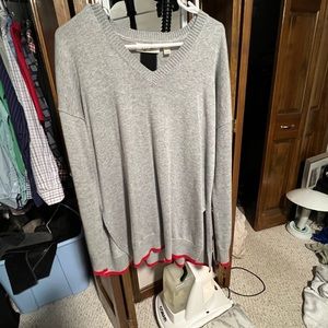Gray sweater with black and red details. Brand RD style. Size medium